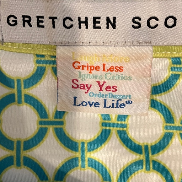 Gretchen Scott Geometric Mod Jersey Dress Green Size Large - Picture 7 of 8